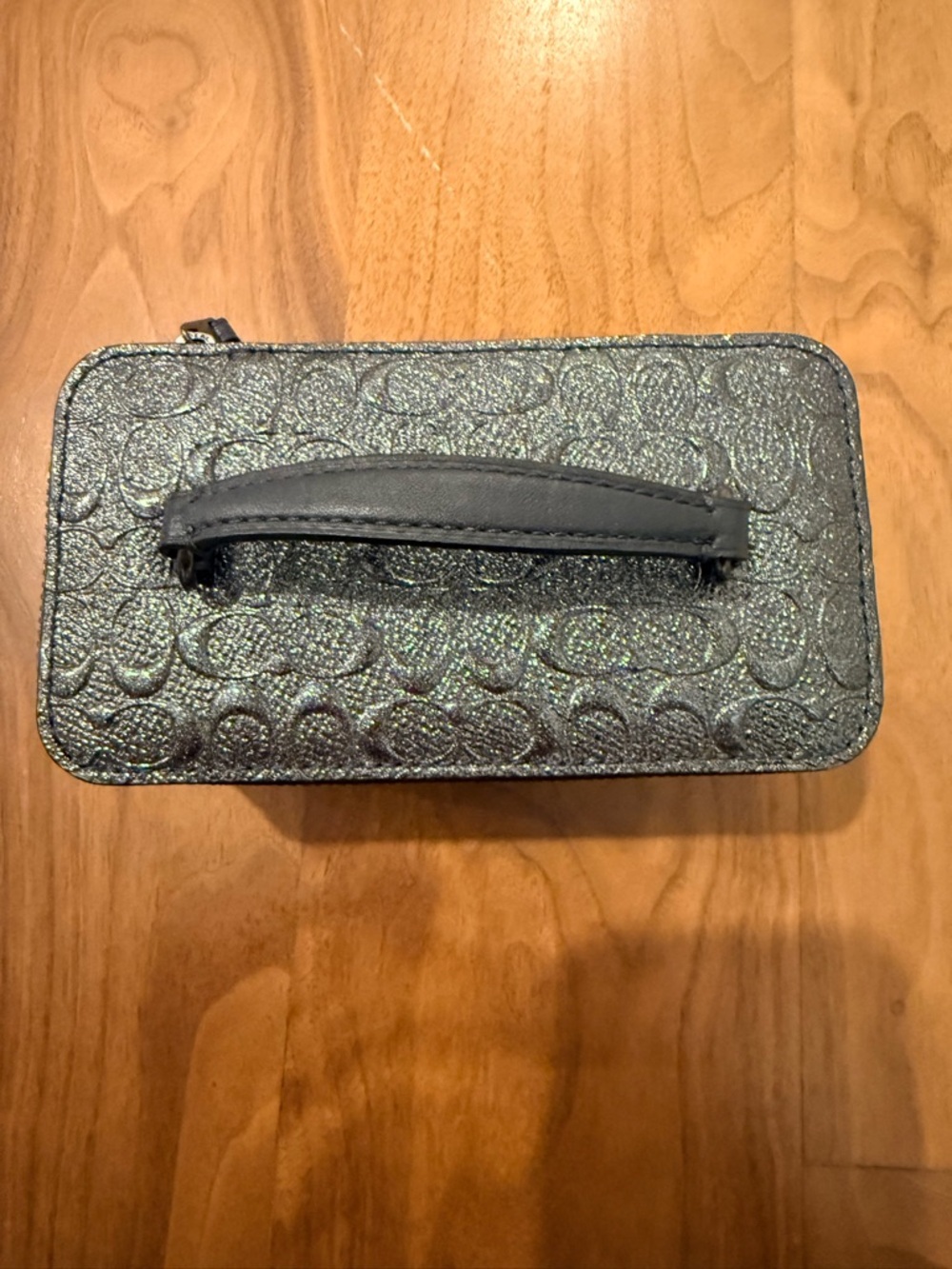 Coach Metallic dark gray Signature Cosmetic Case - Picture 2 of 7